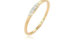 Elli Ringe - Ring Verlobungsring Diamant (0.07 ct) Bridal 925 S - Gr. 56 MM - in Gelbgold - für Damen
