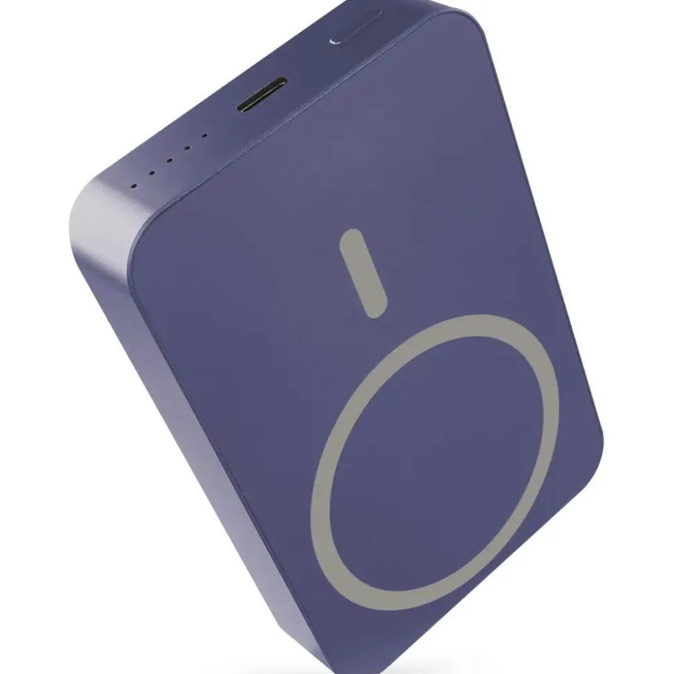 EMOS Powerbank WI 1046, 10000 mAh MagSafe mit Passthrough und Wireless-Charging, USB-C-Ausgang inkl. Kabel - für iPhone, Smartphone, - blau, B0551BL - Blau