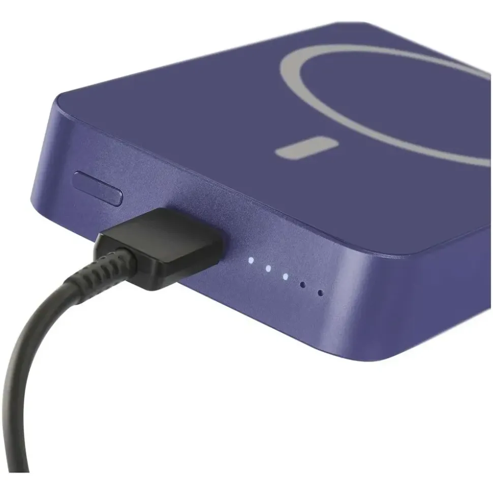 EMOS Powerbank WI 1046, 10000 mAh MagSafe mit Passthrough und Wireless-Charging, USB-C-Ausgang inkl. Kabel - für iPhone, Smartphone, - blau, B0551BL - Blau