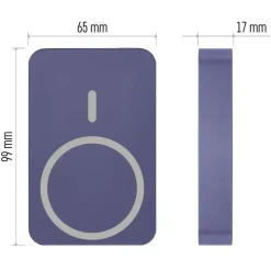 EMOS Powerbank WI 1046, 10000 mAh MagSafe mit Passthrough und Wireless-Charging, USB-C-Ausgang inkl. Kabel - für iPhone, Smartphone, - blau, B0551BL - Blau