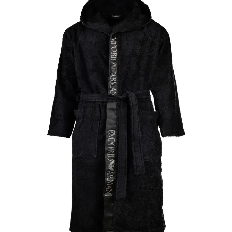 Emporio Armani Sponge Bademantel Schwarz L