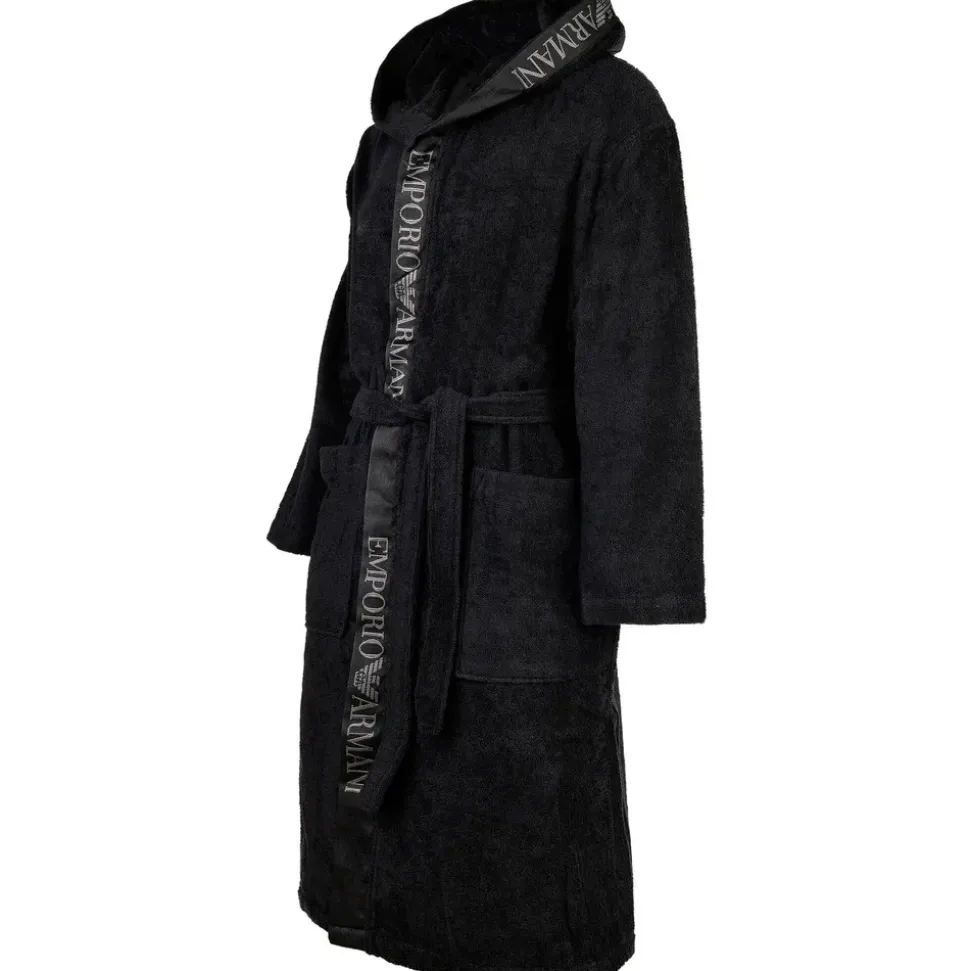 Emporio Armani Sponge Bademantel Schwarz L