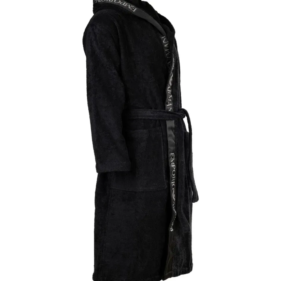 Emporio Armani Sponge Bademantel Schwarz L