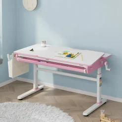 [en.casa] Kinderschreibtisch Kuosa Pink / Weiß
