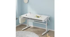 [en.casa] Kinderschreibtisch Kuosa Grau / Weiß