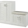 [en.casa] Løten 120 x 97 x 36 cm mit Sitzbank weiß / weiß
