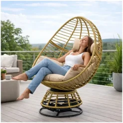 Estexo Polyrattan Loungesessel Beige