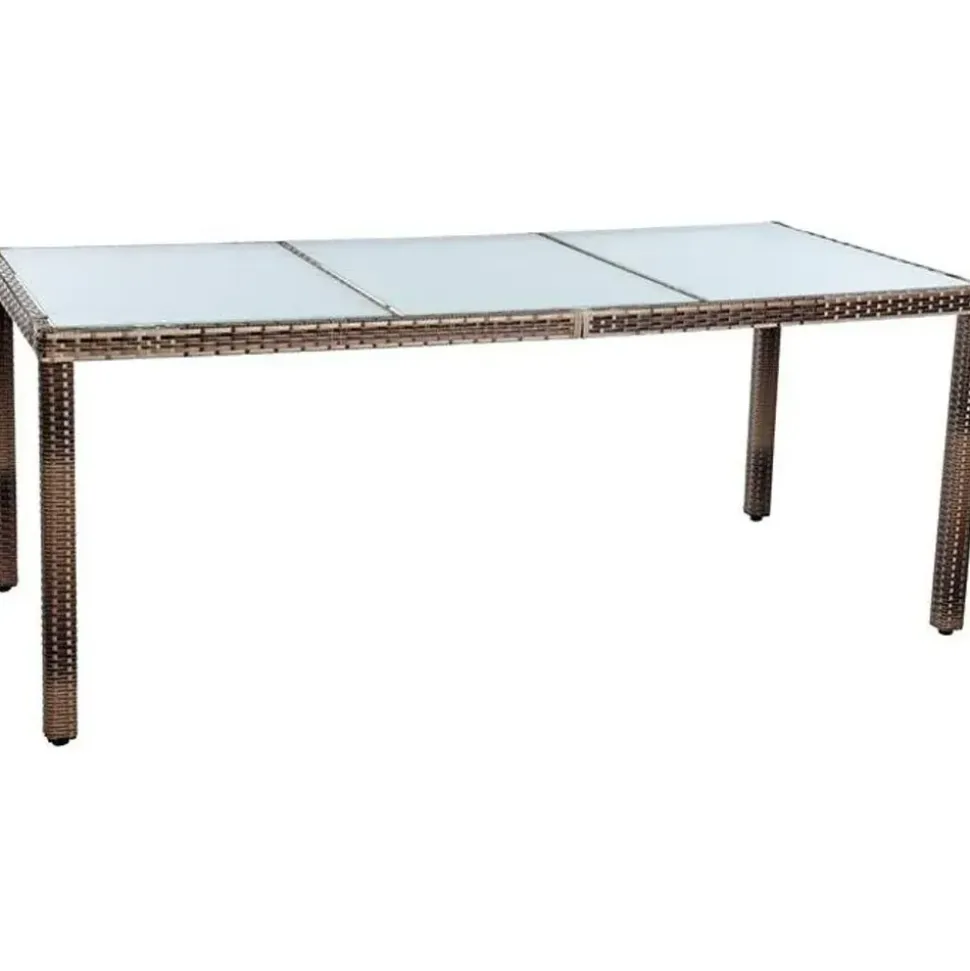 Estexo Polyrattan Set 8-tlg. Beige/Braun