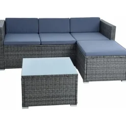 Estexo Rattan Lounge-Set grau 512469