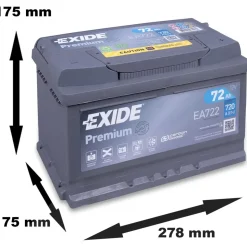 Exide EA722 72Ah 12V
