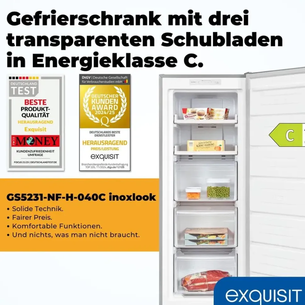Exquisit GS5231-NF-H-040C Silber