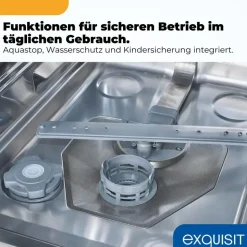 Exquisit GSP9109-450D Standgeschirrspüler (freistehend, 845 mm, Silber)