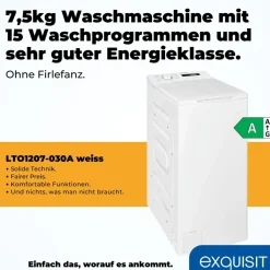 Exquisit LTO1207-030A Toplader (7.5 kg, 1200 U/min)