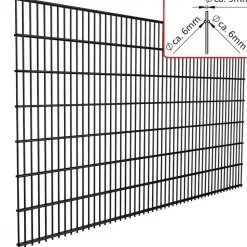 FA-Bausysteme Doppelstabmattenzaun 6/5/6 250 x 100 cm Anthrazit
