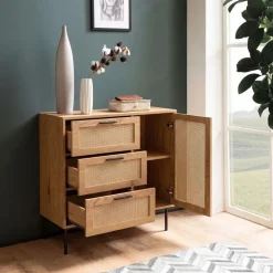 FineBuy Sideboard 80 cm Braun