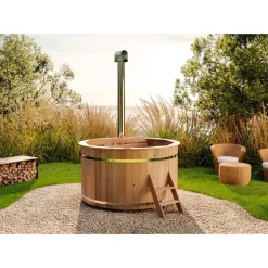 FinnTherm Badefass Bergen 200 x 101 cm mit Holzofen