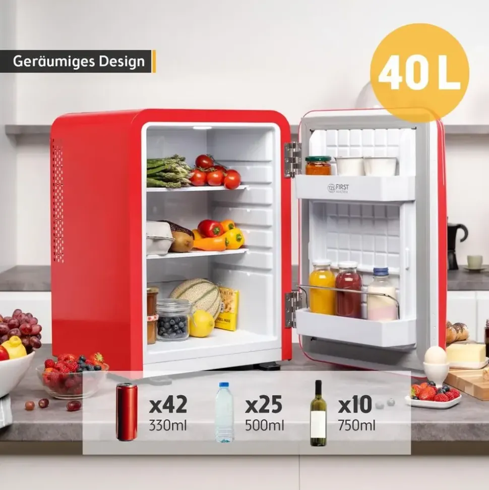 First Austria FA-5172-3-RE Getränkekühlschrank 40 l 56,2 cm hoch Rot