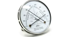 Fischer 142.01-01 Raum-Klimamesser - Synthetic-Hygrometer u. Bimetall-Thermometer mit Edelstahl-Pins - Made in Germany