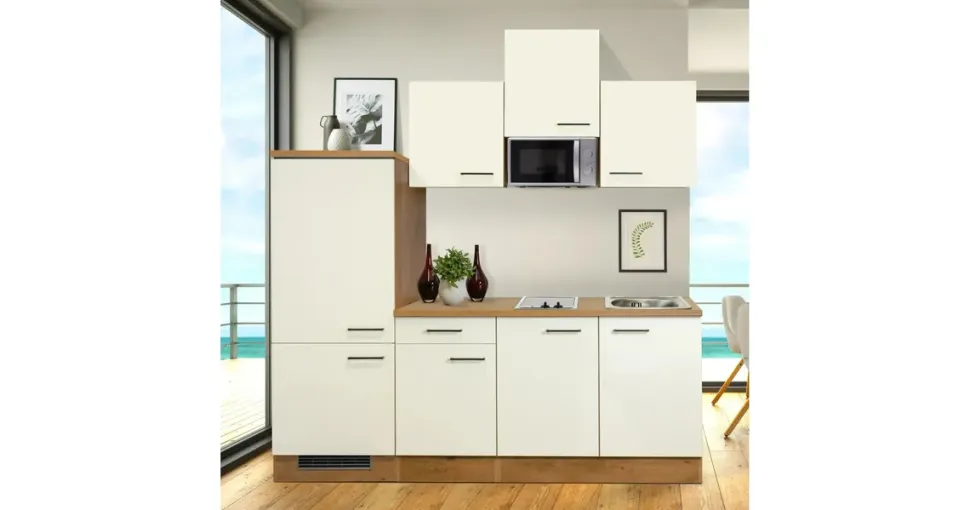 Flex-Well Küchenzeile Vintea 210 cm E-Geräten beige