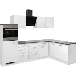 Flex-Well Winkelküche Lucca L-Form E-Geräte 280 x 170 cm weiß