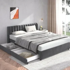 Flieks Polsterbett 180 x 200 cm Grau