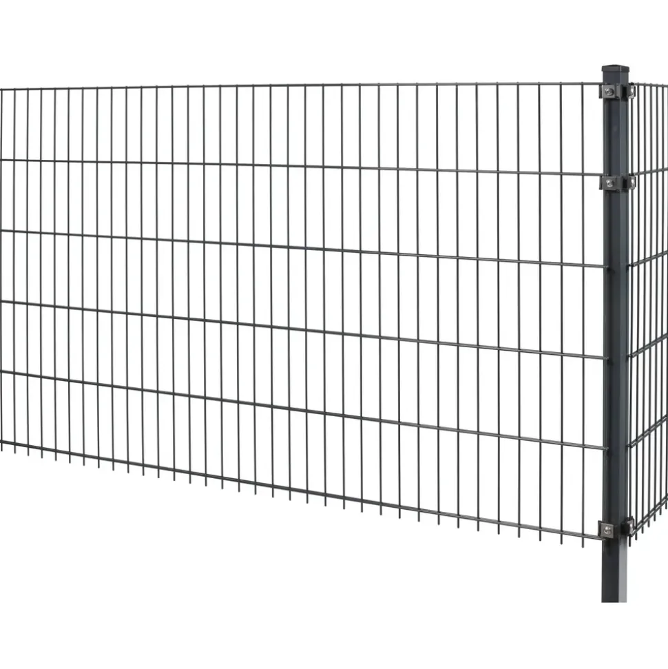 Floraworld Doppelstab-Mattenzaun Comfort 201 x 143 cm anthrazit