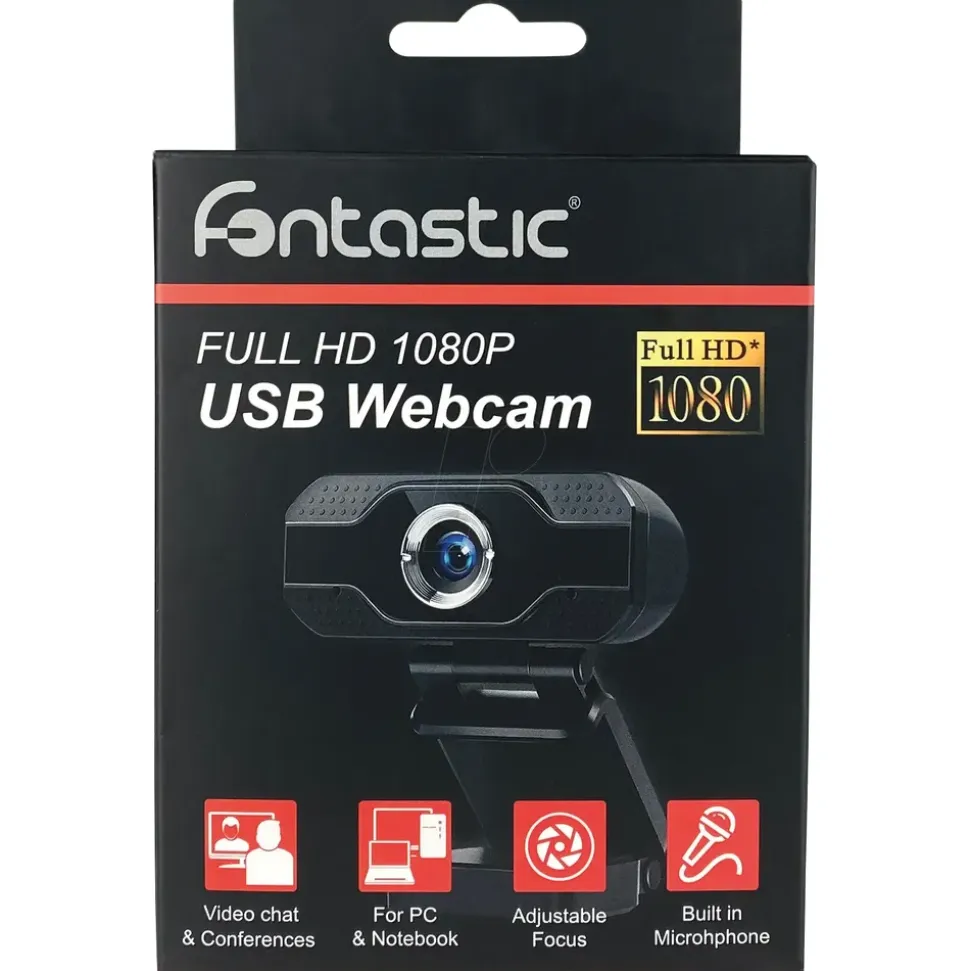 Fontastic USB Webcam Full HD 1080P Schwarz