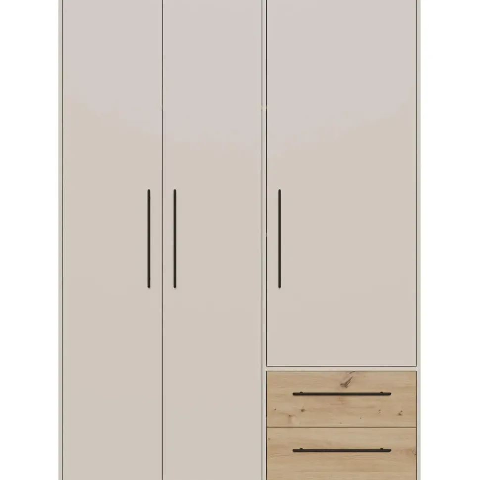 Forte Drehtürenschrank Mokkaris 144,4 x 200,1 x 58,8 cm Beige