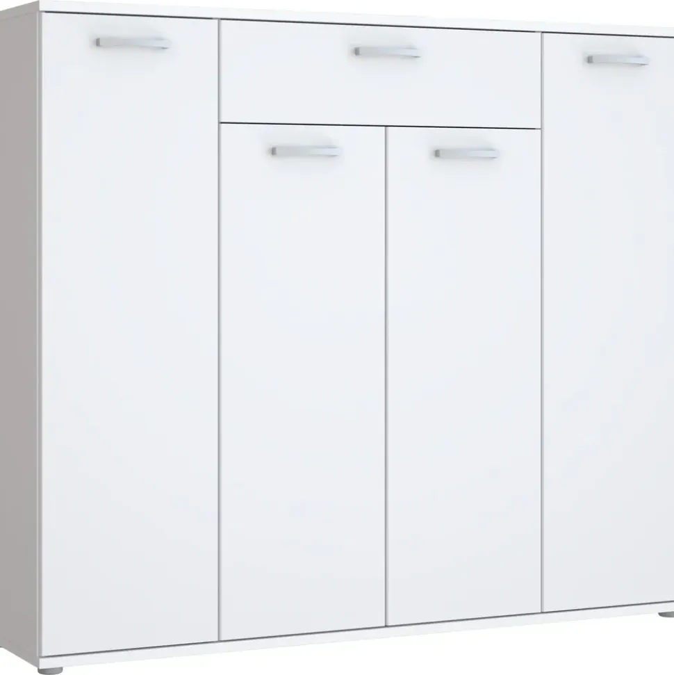 Forte Kombikommode 140 x 120 x 34 cm Weiß