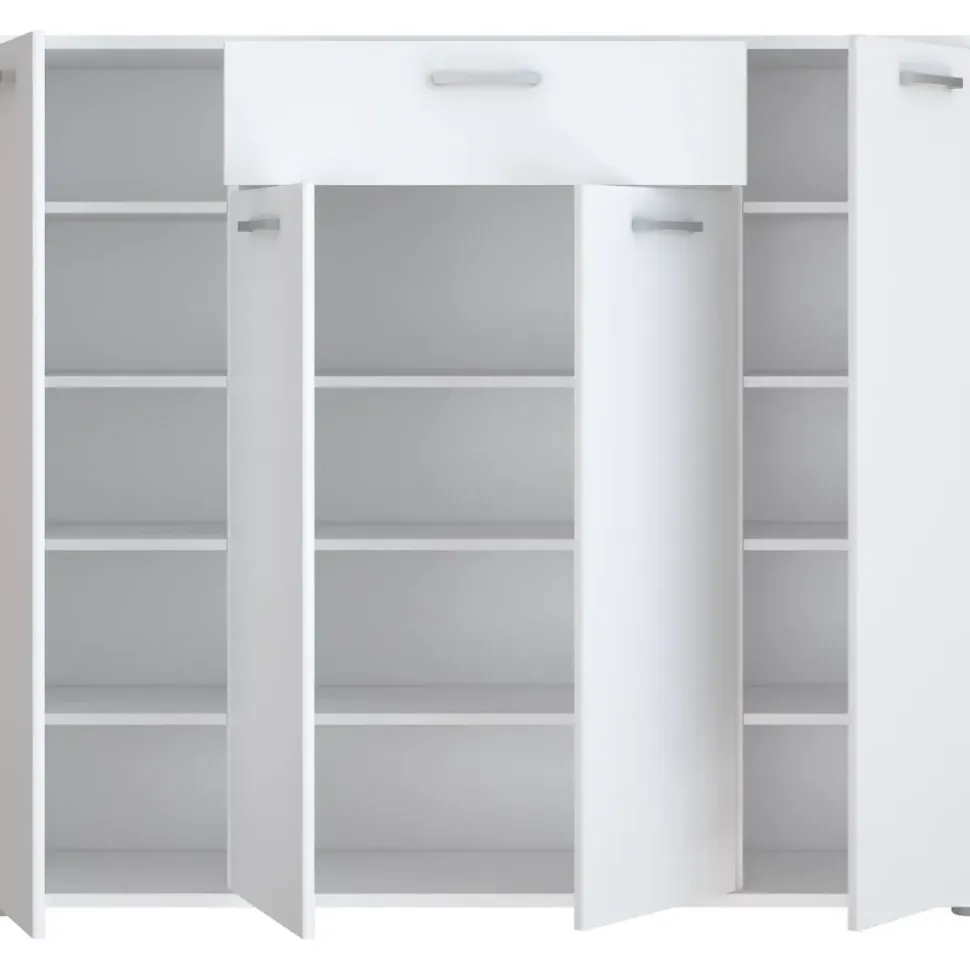 Forte Kombikommode 140 x 120 x 34 cm Weiß