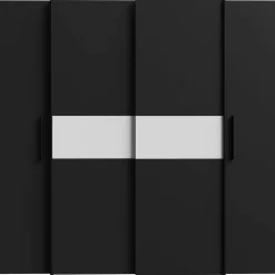 Forte Schiebetürenschrank Kalixtus 200,1 x 190,5 x 61,6 cm Schwarz
