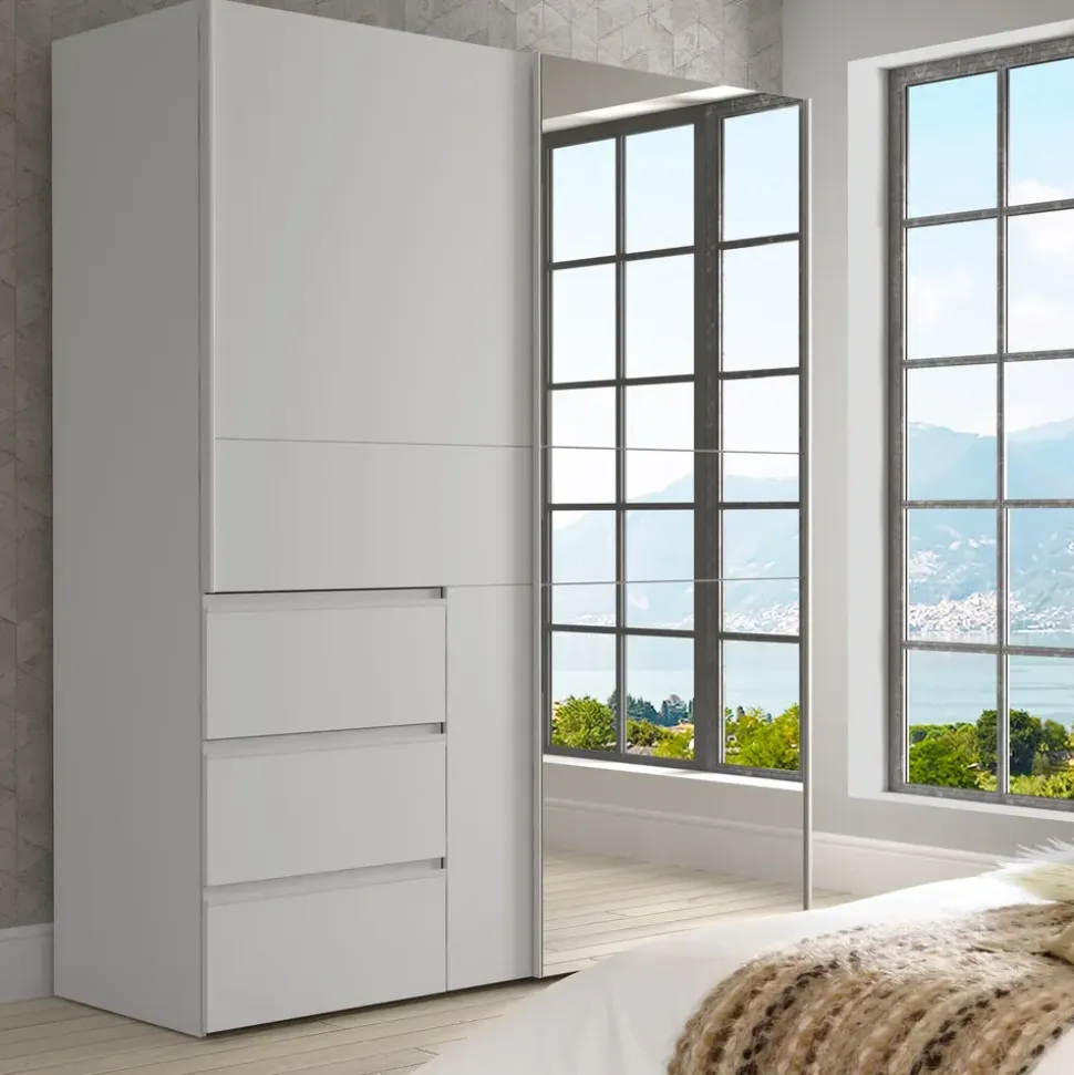 Forte Schwebetürenschrank Winn 2 170 x 200 x 61 cm weiß