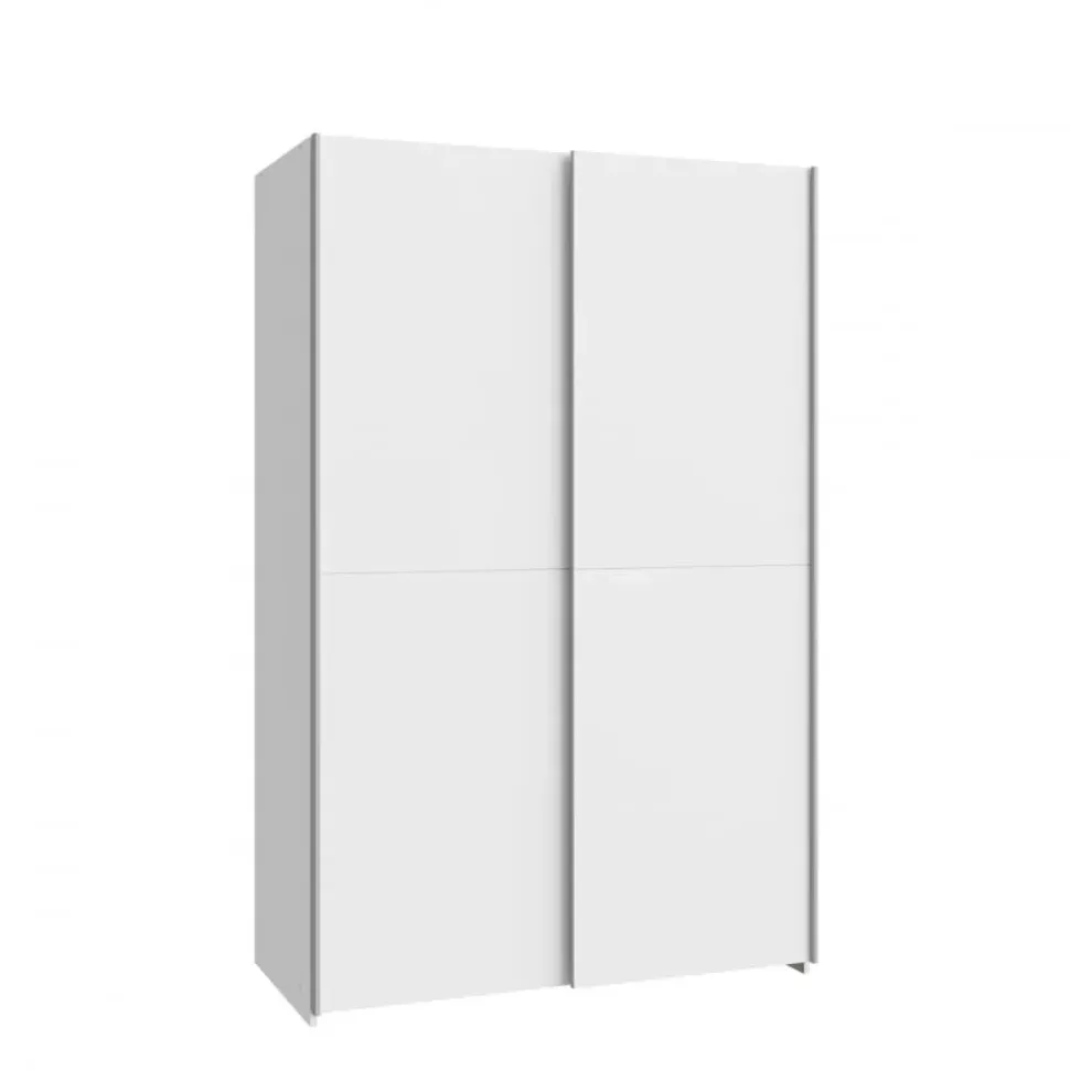 Forte Schwebetürenschrank 120 x 190,5 x 61,2 cm Weiß