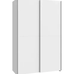 Forte Schwebetürenschrank 120 x 190,5 x 61,2 cm Weiß