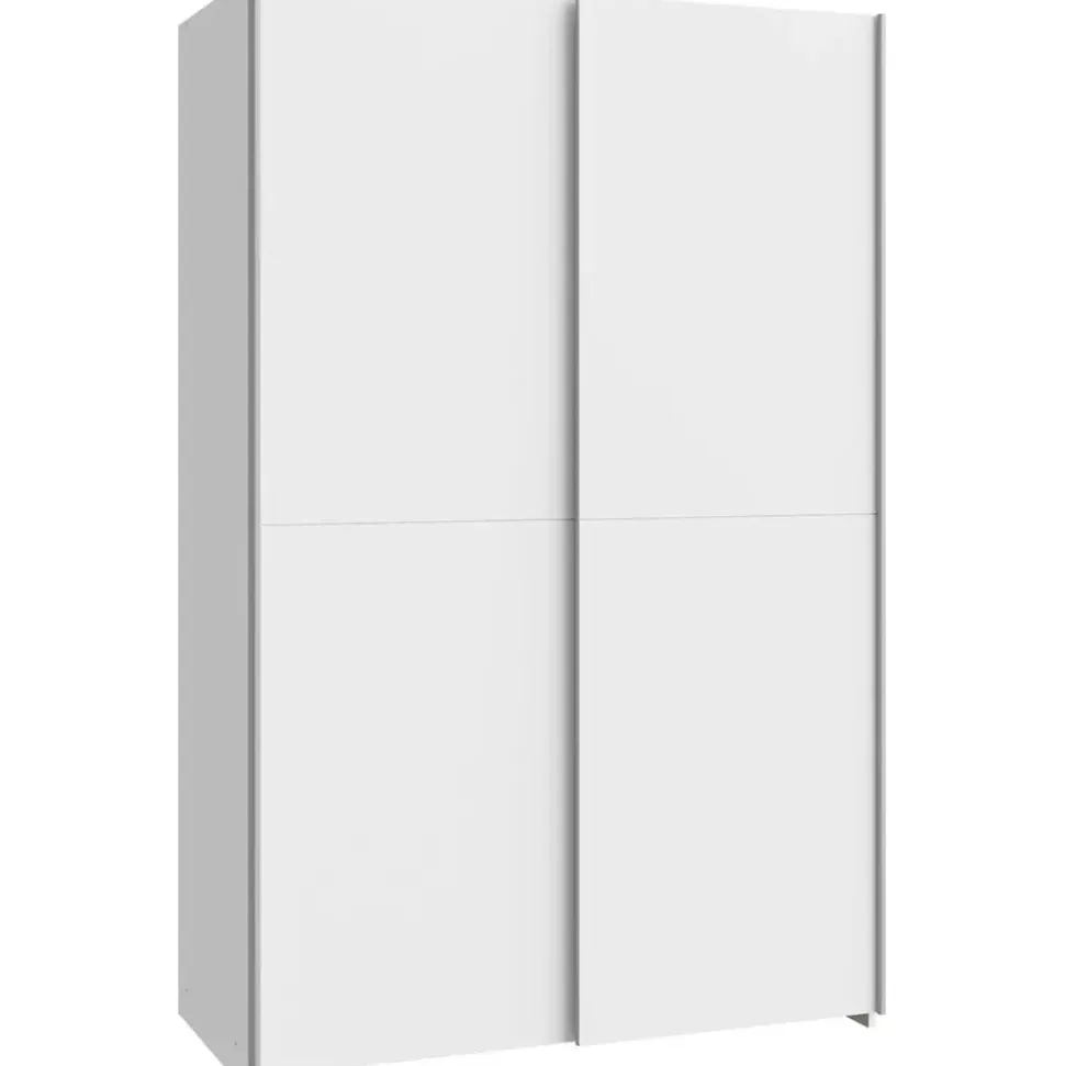 Forte Schwebetürenschrank 120 x 190,5 x 61,2 cm Weiß