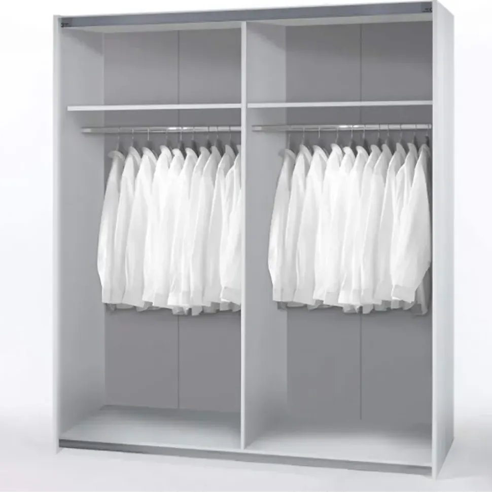 Forte Schwebetürenschrank 120 x 190,5 x 61,2 cm Weiß