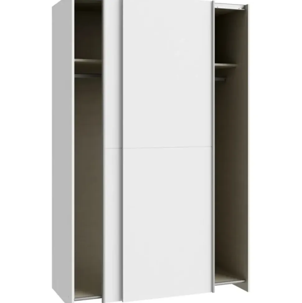 Forte Schwebetürenschrank 120 x 190,5 x 61,2 cm Weiß