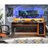 Forte Tezaur Gaming Desk mit RGB-Beleuchtung schwarz/orange
