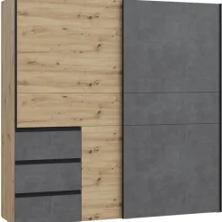 Forte Winn 200 x 200 x 61,2 cm dunkelgrau/eiche artisan