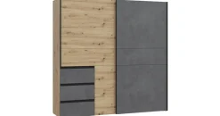 Forte Winn 200 x 200 x 61,2 cm dunkelgrau/eiche artisan
