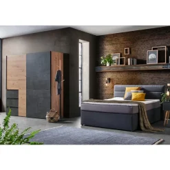 Forte Winn 200 x 200 x 61,2 cm dunkelgrau/eiche artisan