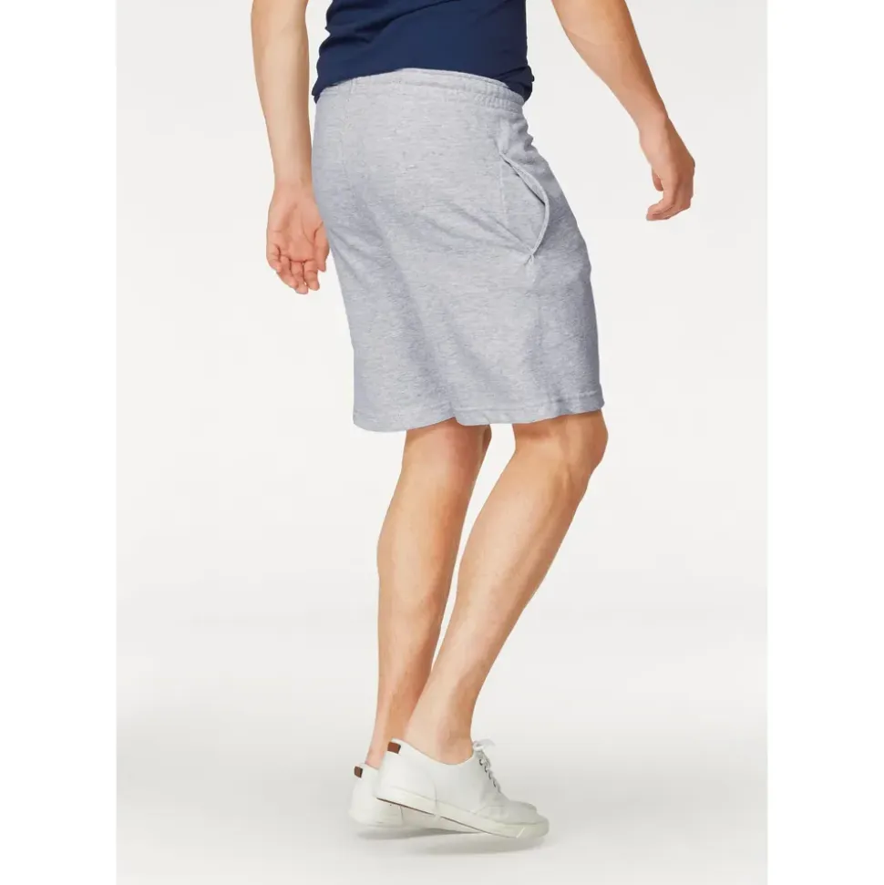 FRUIT OF THE LOOM Sweatshorts FRUIT OF THE LOOM, Herren, Gr. L (48/50), N-Gr, grau (hellgrau, meliert), Sweatware, Obermaterial: 80% Baumwolle, 20% Polyester, meliert, unifarben, bequem kniefrei, Hosen Sweatshorts, Sommerhose in bequemer Form, Topseller