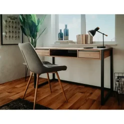 furn.design Schreibtisch Malta Eiche Artisan / Grau