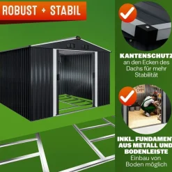 Gardebruk GARDEBRUK® XXL Metall Gerätehaus 5m2 mit Fundament