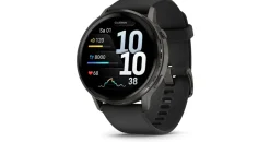 Garmin Venu 4 45 mm Schwarz/Schiefergrau Silikon Armband Grau