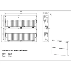 Germania Ameca 100 x 83 x 18 cm braun / grün