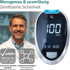 GlucoCheck XL Set mg/dl mit 60 Teststreifen