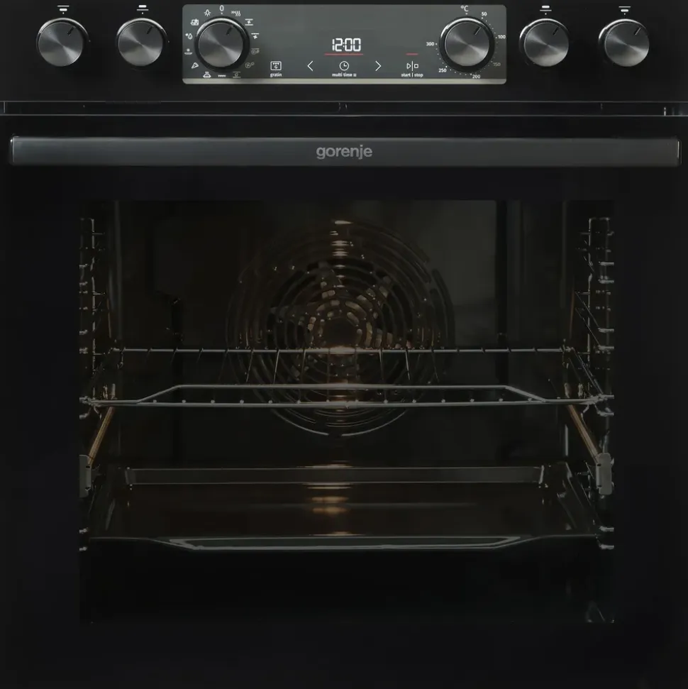 Gorenje BCSI737DBGOT Induktions Herd-Set mit 1-fach-Teleskopauszug, ecoClean Plus, Pizzafunktion