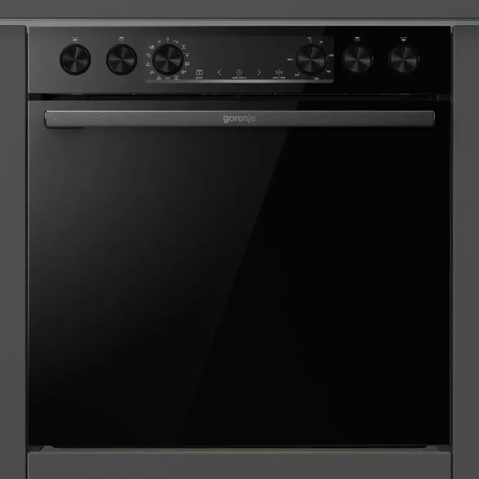 Gorenje BCSI737DBGOT Induktions Herd-Set mit 1-fach-Teleskopauszug, ecoClean Plus, Pizzafunktion