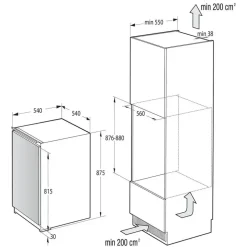 Gorenje RBI409EP1 Einbaukühlschrank (118 l, 880 mm hoch)